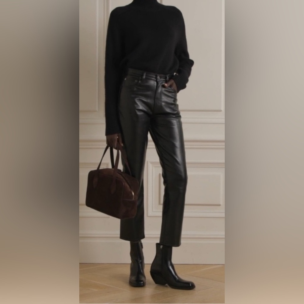 NWOT Agolde black Recycled Leather Riley Pants